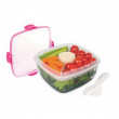 Matboks for salat med bestikk 1,1L, Sistema, Rosa