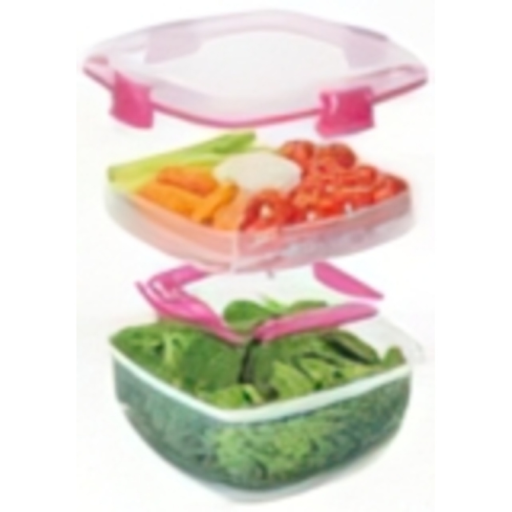 Matboks for salat med bestikk 1,1L, Sistema, Rosa i gruppen Oppbevaring hos SmartaSaker.se (42172)