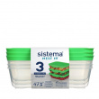Matboks i plast 3-pack 1L, Sistema