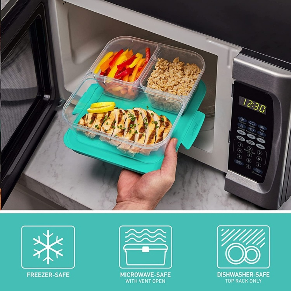 Tredelt matboks 5-pakning 1,9 L, Sistema i gruppen Oppbevaring hos SmartaSaker.se (42201)