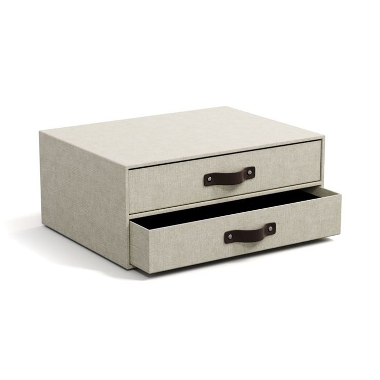 Minikommode 2 skuffer, Birger canvas, Bigso, Beige i gruppen Oppbevaring / Oppbevaringsbokser / Bigso oppbevaringsbokser hos SmartaSaker.se (42259)