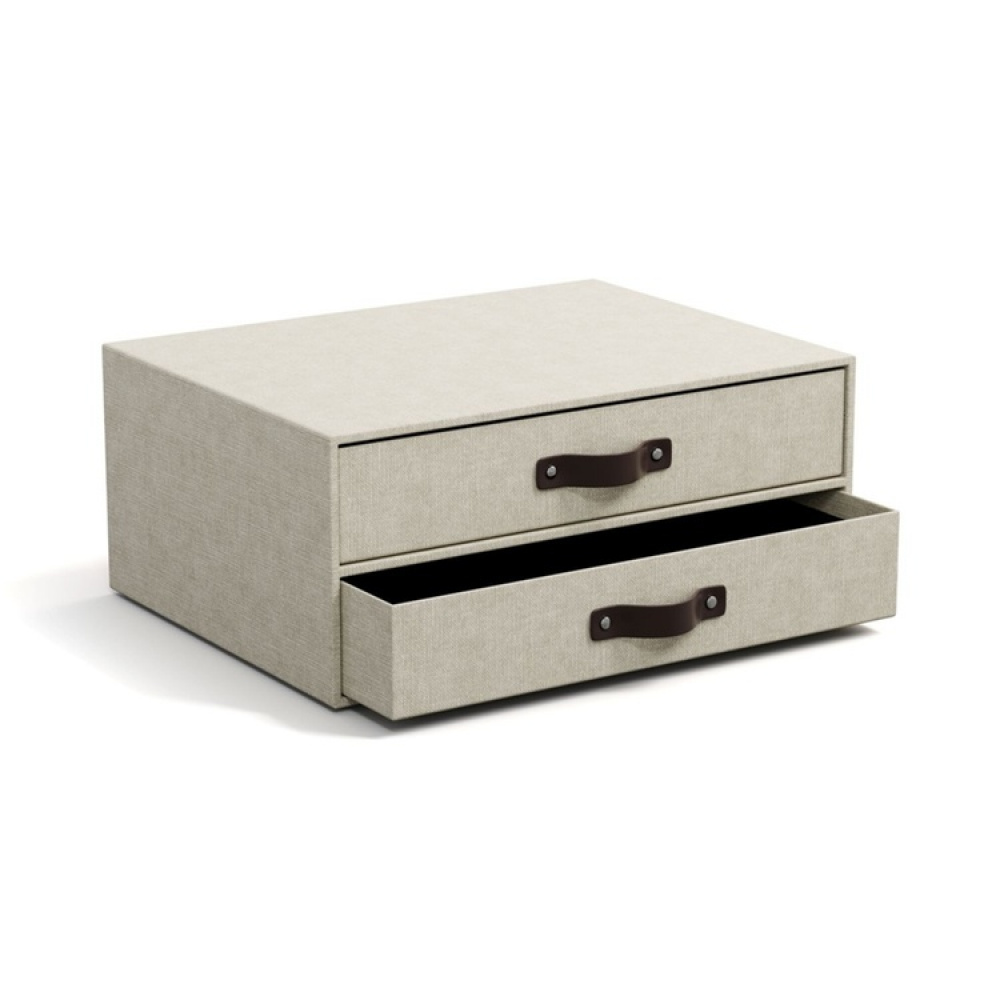 Minikommode 2 skuffer, Birger canvas, Bigso, Beige i gruppen Oppbevaring / Oppbevaringsbokser / Bigso oppbevaringsbokser hos SmartaSaker.se (42259)