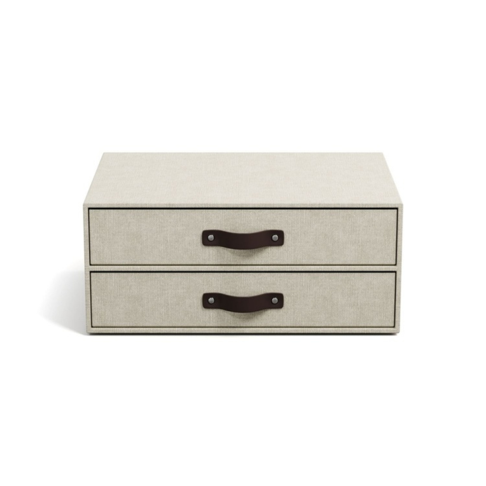Minikommode 2 skuffer, Birger canvas, Bigso, Beige i gruppen Oppbevaring / Oppbevaringsbokser / Bigso oppbevaringsbokser hos SmartaSaker.se (42259)