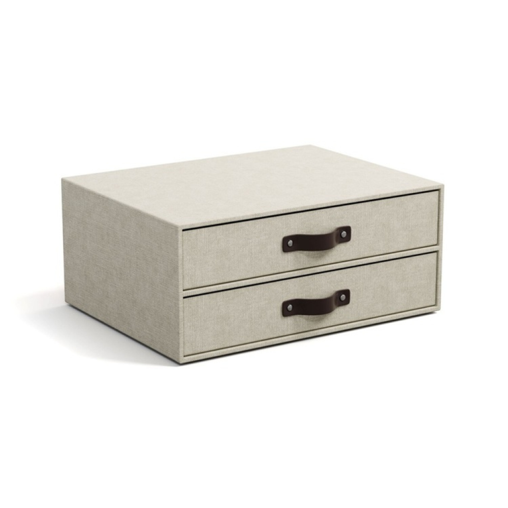 Minikommode 2 skuffer, Birger canvas, Bigso, Beige i gruppen Oppbevaring / Oppbevaringsbokser / Bigso oppbevaringsbokser hos SmartaSaker.se (42259)