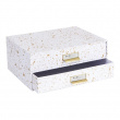 Minikommode, 2 skuffer, BIGSO BIRGER, 33 x 25,5 x H 14,5 cm, Hvit / Splash Gull