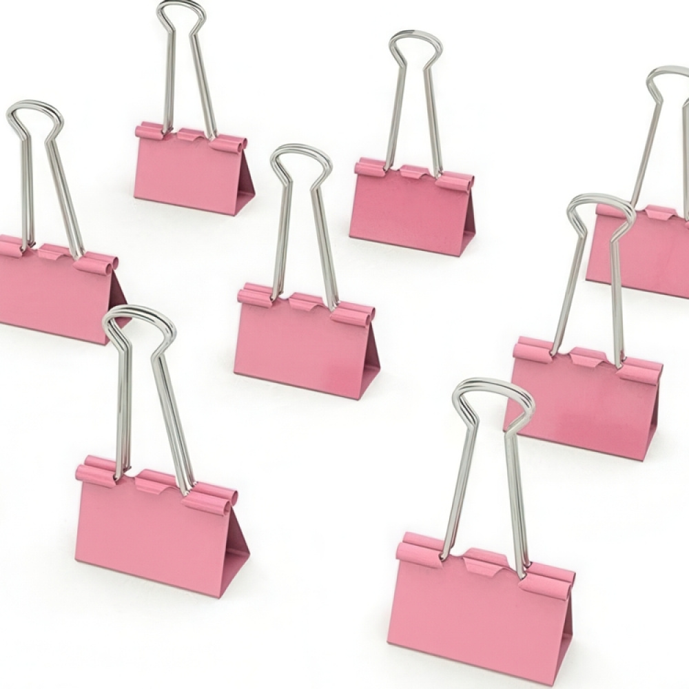 Papirklemmer, 12 stk FOLDBACK CLIPS L, 41 mm, Rosa i gruppen Oppbevaring / Kontorrekvisita hos SmartaSaker.se (42343)