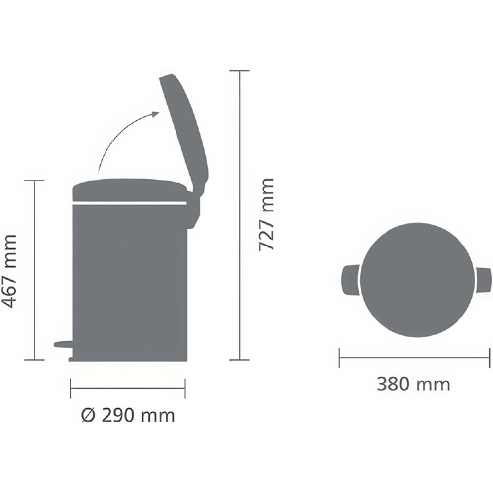 Pedalbøtte 20L, Brabantia i gruppen Oppbevaring / Rengjøringslagring og avfallssortering hos SmartaSaker.se (42367)