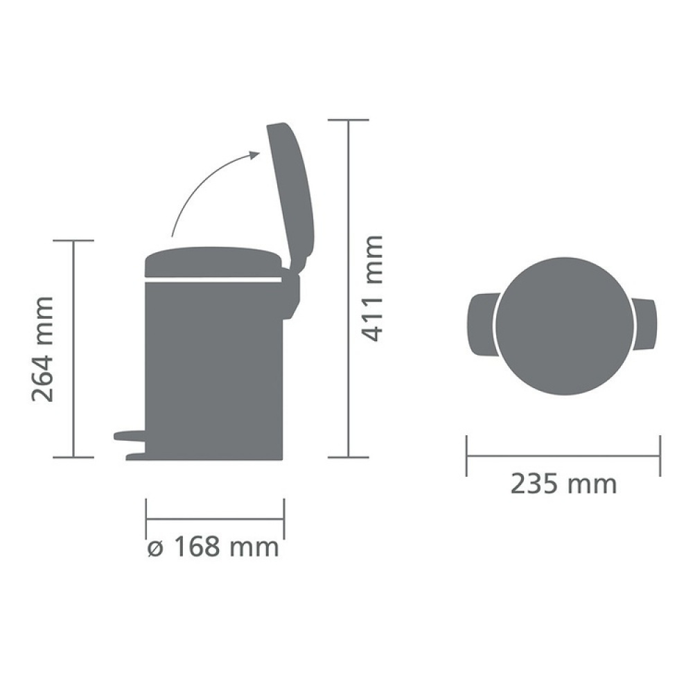 Pedalbøtte 3L, Brabantia i gruppen Oppbevaring / Rengjøringslagring og avfallssortering hos SmartaSaker.se (42368)