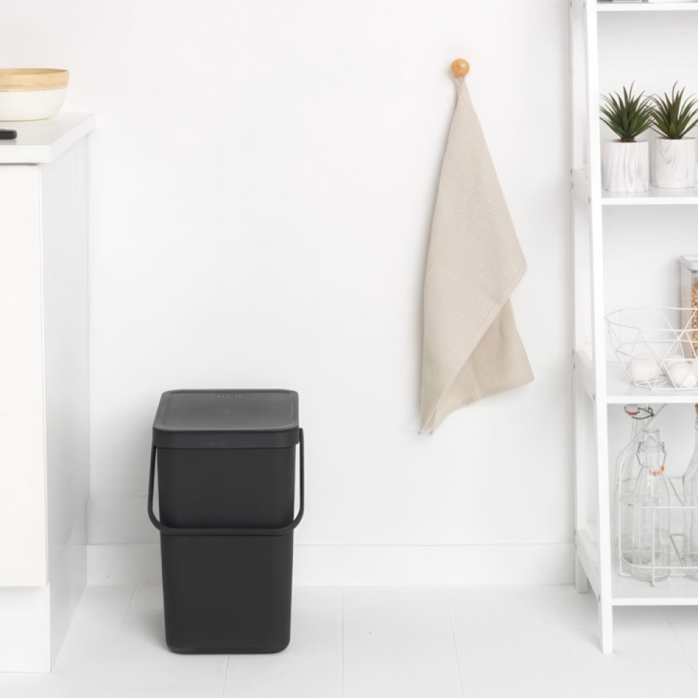 Søppelbøtte med lokk og håndtak 12L, Brabantia i gruppen Oppbevaring / Rengjøringslagring og avfallssortering hos SmartaSaker.se (42387)