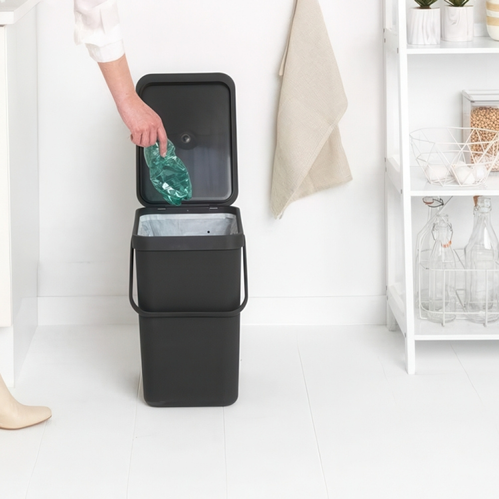 Søppelbøtte med lokk og håndtak 12L, Brabantia i gruppen Oppbevaring / Rengjøringslagring og avfallssortering hos SmartaSaker.se (42387)