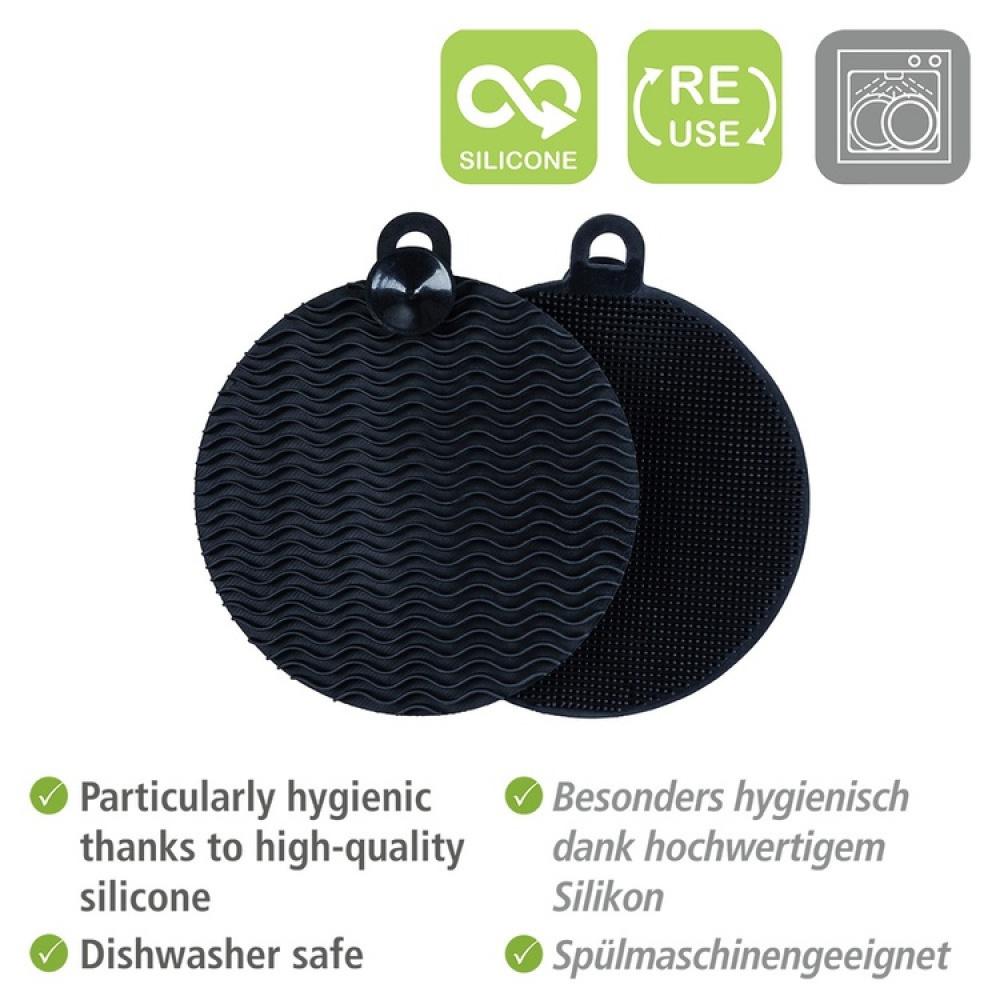 Oppvasksvamp i silikon 2-pack, Svart i gruppen Oppbevaring hos SmartaSaker.se (42496)