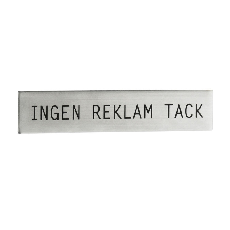 Selvklebende metallskilt, Nei takk til reklame i gruppen Oppbevaring hos SmartaSaker.se (42534)