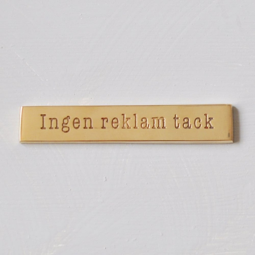 Messingskilt, Nei takk til reklame i gruppen Oppbevaring hos SmartaSaker.se (42618)