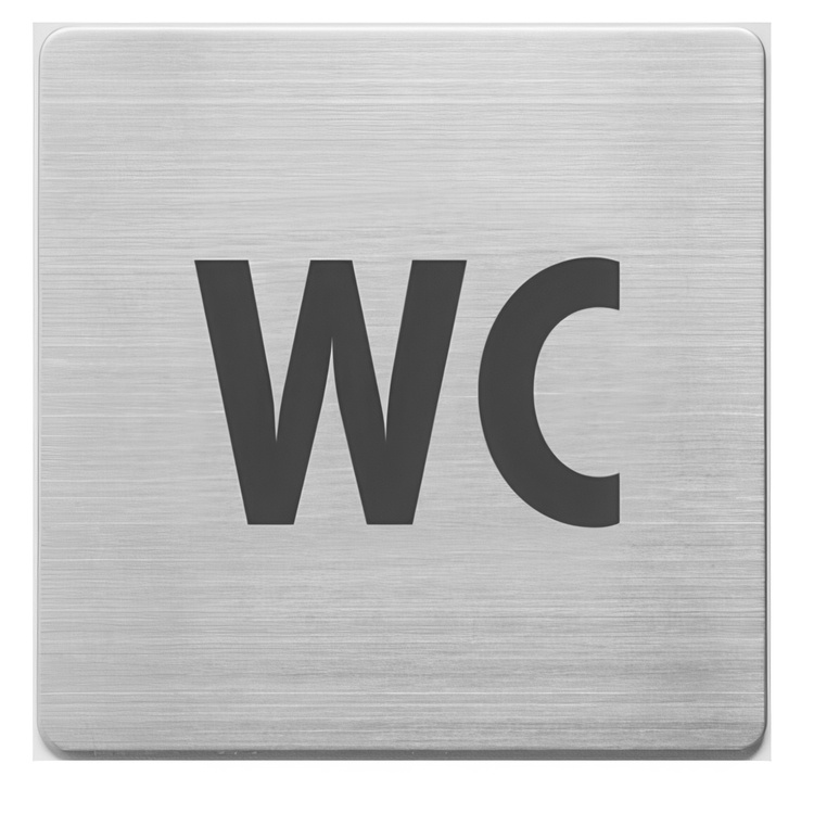 WC-skilt i rustfritt stål, 9 x 9 cm i gruppen Oppbevaring hos SmartaSaker.se (42636)