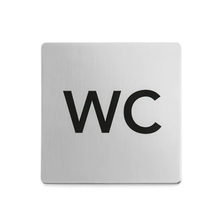 WC-skilt i rustfritt stål, 8x8 cm i gruppen Oppbevaring hos SmartaSaker.se (42637)