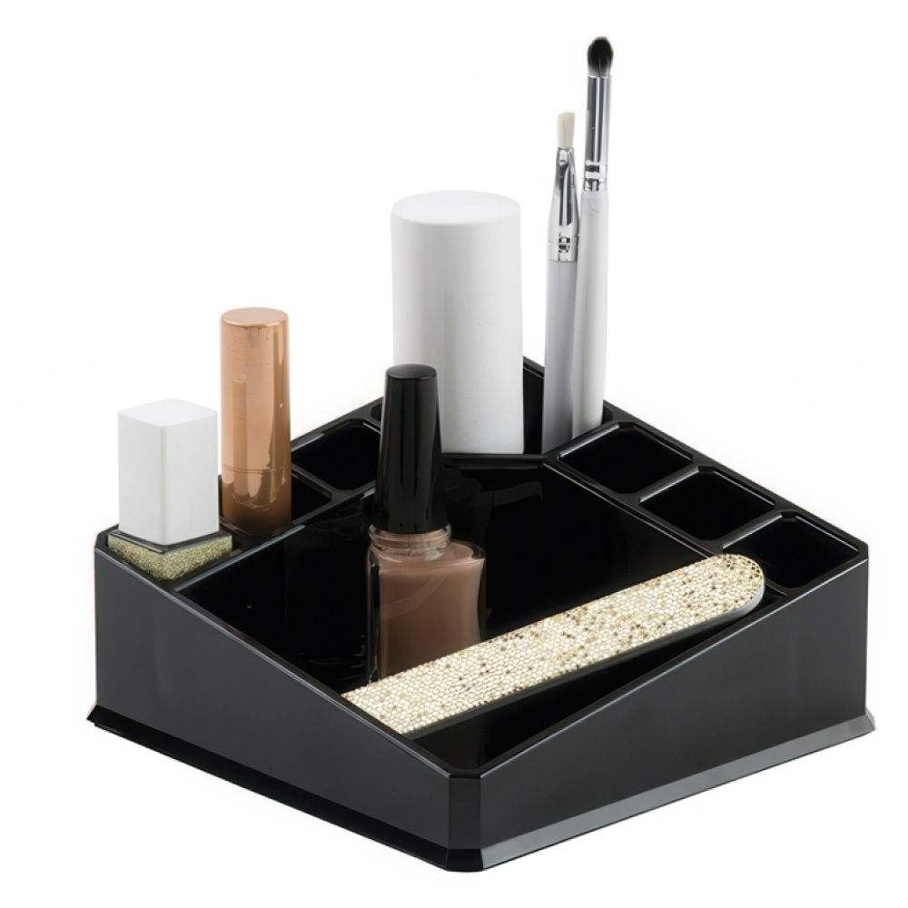 Sminkestativ med 8 rom, CONFIGURABLE, 22 x 13 x H 8 cm, Sort i gruppen Oppbevaring hos SmartaSaker.se (42669)