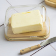 Smørboks i bambus med glasslokk, Pebbly