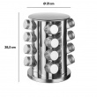 Roterende krydderstativ 16 glass, Metall