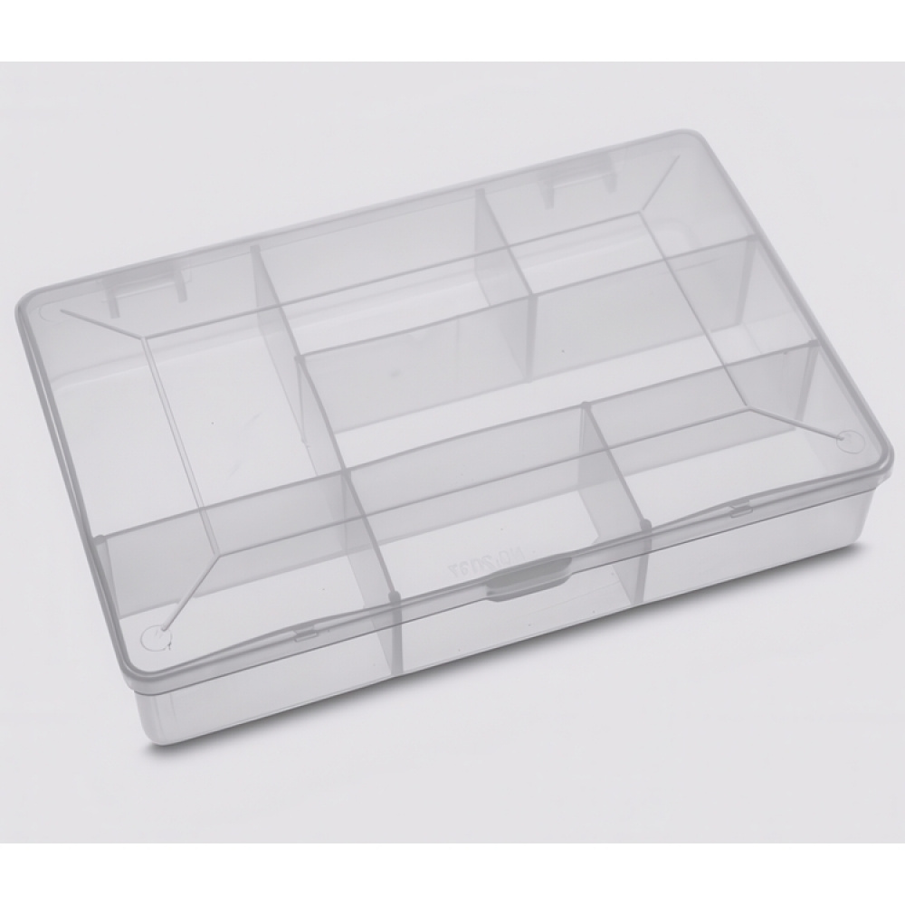 Sorteringsboks med lokk, 7 rom, DIY SMALL BOX, 17 x 11,8 x H 3,3 cm, Klar i gruppen Oppbevaring / Oppbevaringsbokser hos SmartaSaker.se (42776)