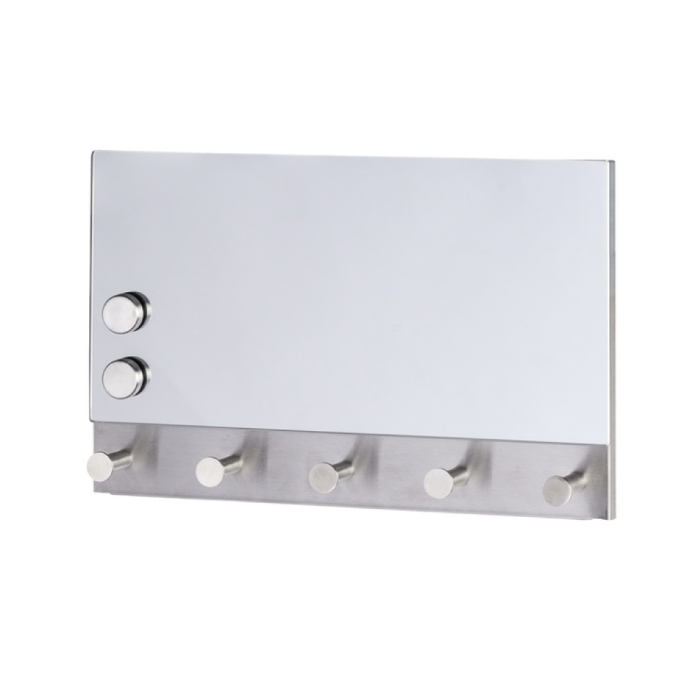 Speil / magnetisk oppslagstavle, med kroker, WENKO, 30 x H 19 cm, sølv i gruppen Oppbevaring / Entréoppbevaring / Kroker og hengere hos SmartaSaker.se (42794)
