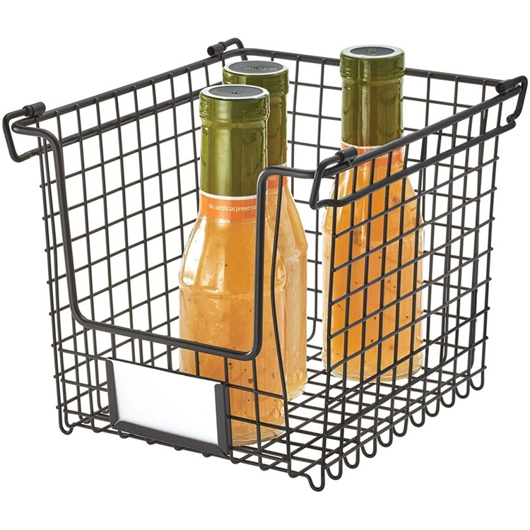 Stablebar metallkurv med etiketteholder, Small Svart i gruppen Oppbevaring hos SmartaSaker.se (42806)