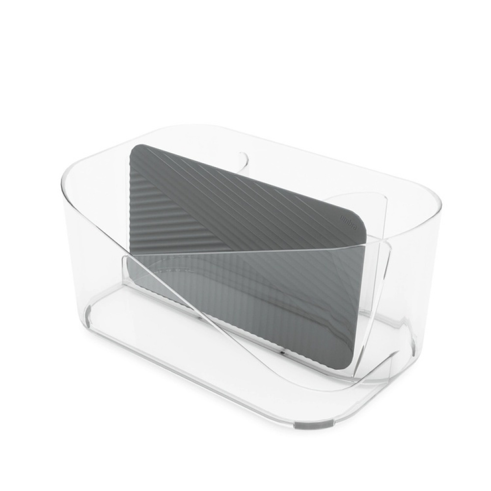 Holder for hårføner m.m., UMBRA GLAM HAIR TOOLS ORGANISER, 26,5 x 17 x H 12,5 cm, Klar / grå i gruppen Oppbevaring / Baderomsoppbevaring hos SmartaSaker.se (42871)