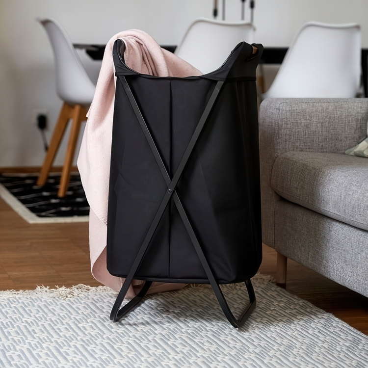 Vaskekurv, metallstativ, LOFT, 41 x 42 x H 80 cm, svart i gruppen Oppbevaring hos SmartaSaker.se (43107)