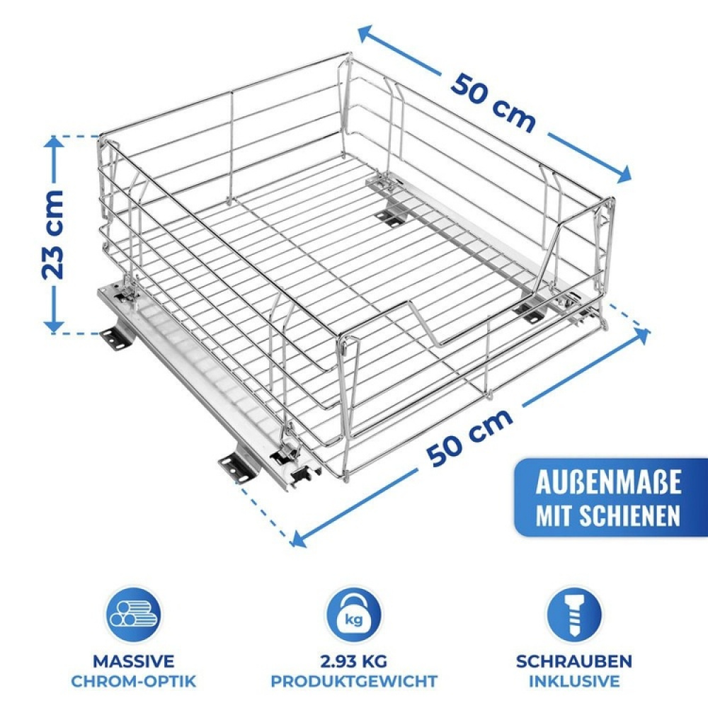 Uttrekkbar hylle for kjøkkenskap, 50x50 cm i gruppen Oppbevaring / Kjøkkenskap / Organisere kjøkkenskap hos SmartaSaker.se (43162)