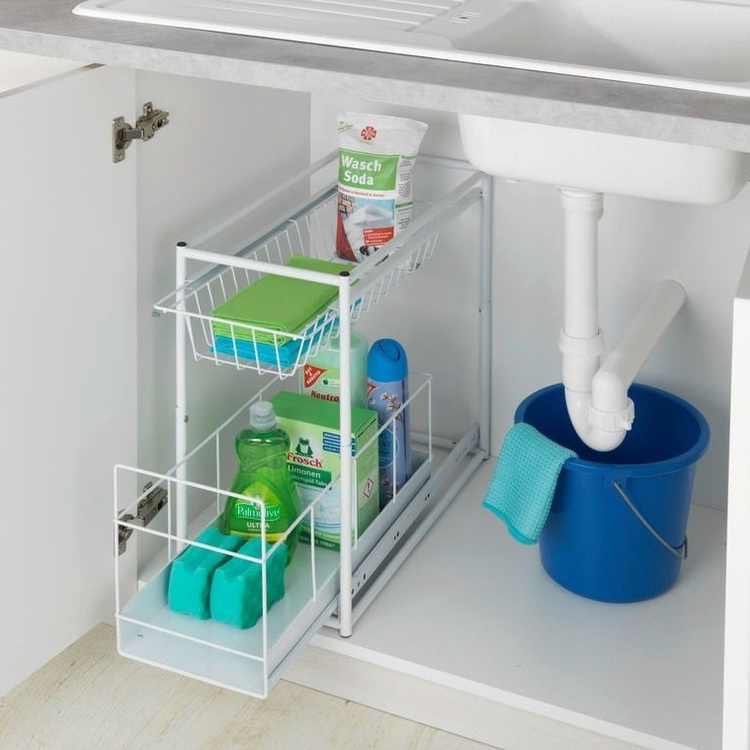Uttrekkbare oppbevaringskurver for skap, 45x23 cm, Wenko i gruppen Oppbevaring hos SmartaSaker.se (43173)