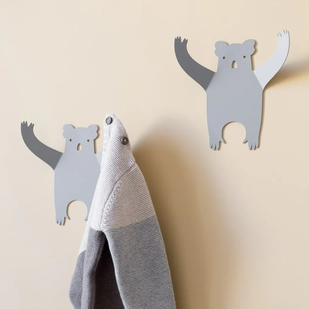 Veggkrok i resirkulert metall, Koala i gruppen Oppbevaring / Barnromsoppbevaring hos SmartaSaker.se (43233)