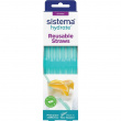 Gjenbrukbare, lettvaskede sugerør, SISTEMA HYDRATE REUSABLE, 6 sugerør, Turkis