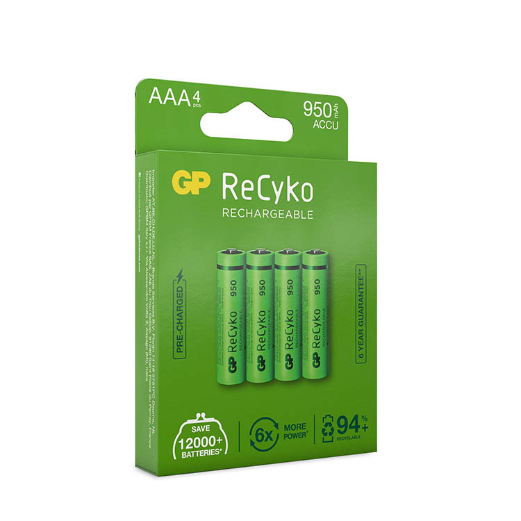 Oppladbare batterier AAA, 4-pakning i gruppen Tilbehør og lignende / Batterier hos SmartaSaker.se (lima-487885)